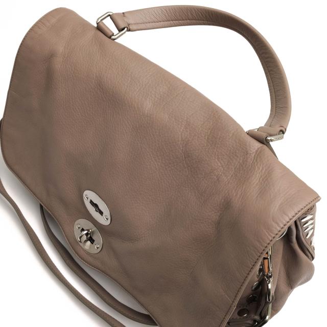 ○ザネラート ZANELLATO ハンドバッグ POSTINA ANNI50 ポスティーナ フラップ式 2WAY ショルダーバッグ シボ革 シュリンクレザー 中古_4
