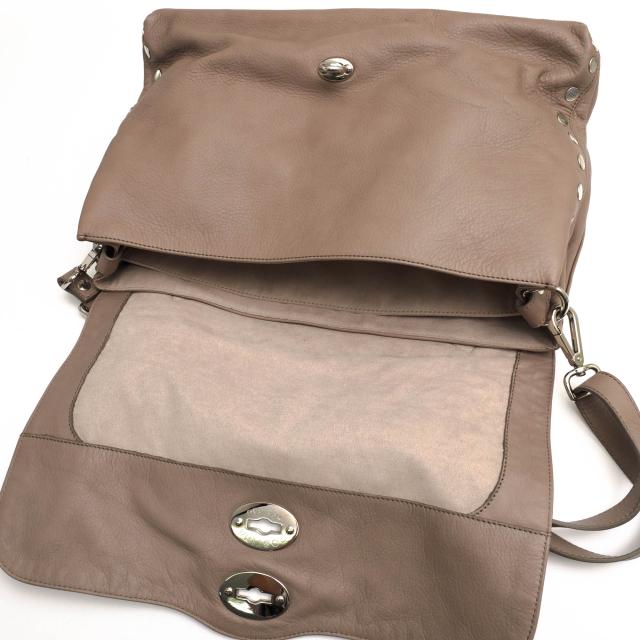 ○ザネラート ZANELLATO ハンドバッグ POSTINA ANNI50 ポスティーナ フラップ式 2WAY ショルダーバッグ シボ革 シュリンクレザー 中古_6