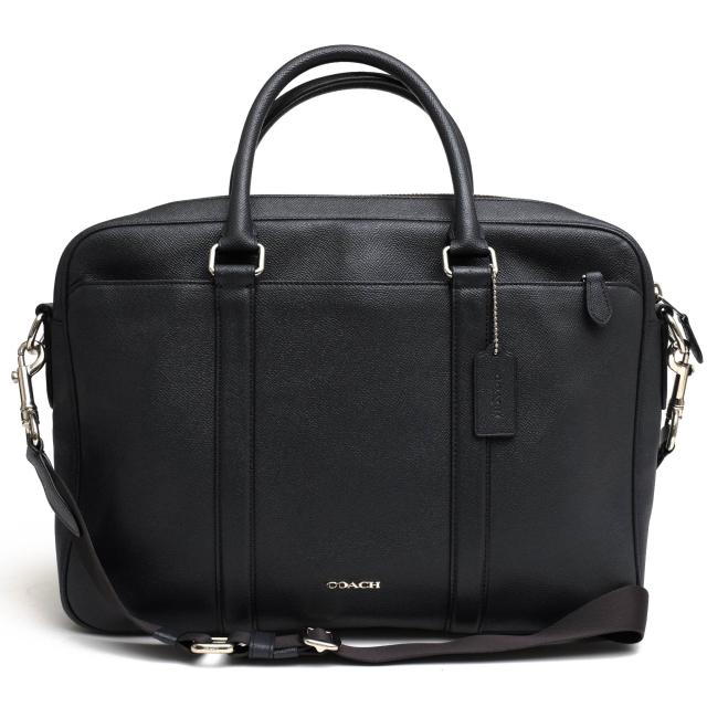 ○コーチ COACH クロスグレインレザー 牛革 ビジネスバッグ F59057 Perry Slim Brief In Crossgrain Leather ペリー スリムブリー  中古の通販は
