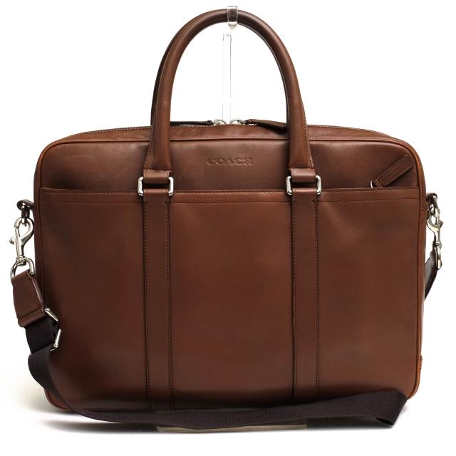○コーチ COACH 牛革 カーフ ビジネスバッグ F71066 LEXINGTON ZIP TOP BRIEF レキシントン ジップトップ ブリーフ 2WAY ショルダ  中古の通販は