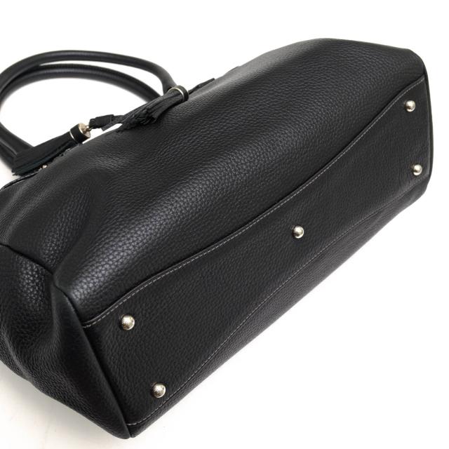 ○和光 WAKO 牛革 カーフ ハンドバッグ タッセル シボ革 シュリンク