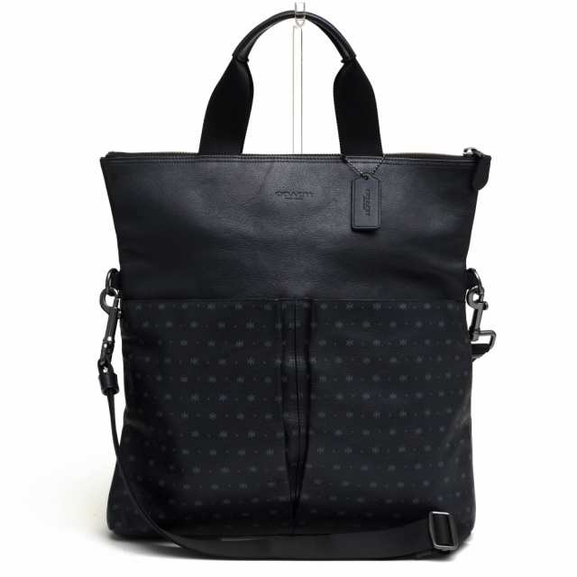 ○コーチ COACH スムースレザー 牛革 トートバッグ F59309 Charles Foldover Tote In Star Dot Print Leather チャールズ フォール 中古の通販は