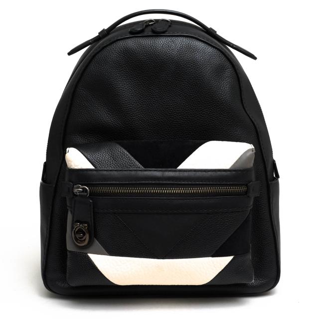 ○コーチ COACH ペブルドレザー 牛革 リュック 38674 Campus Backpack With Patchwork パッチワーク シボ革 シュリンクレザー レデ 中古の通販は