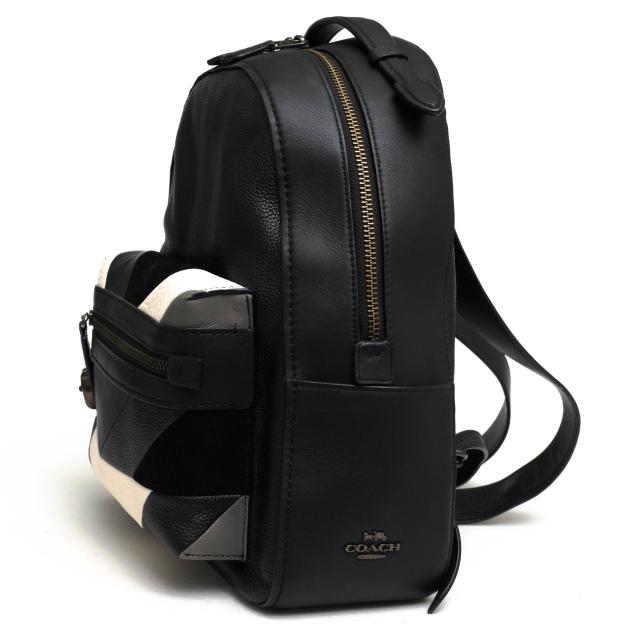 ○コーチ COACH ペブルドレザー 牛革 リュック 38674 Campus Backpack With Patchwork パッチワーク シボ革 シュリンクレザー レデ 中古の通販は