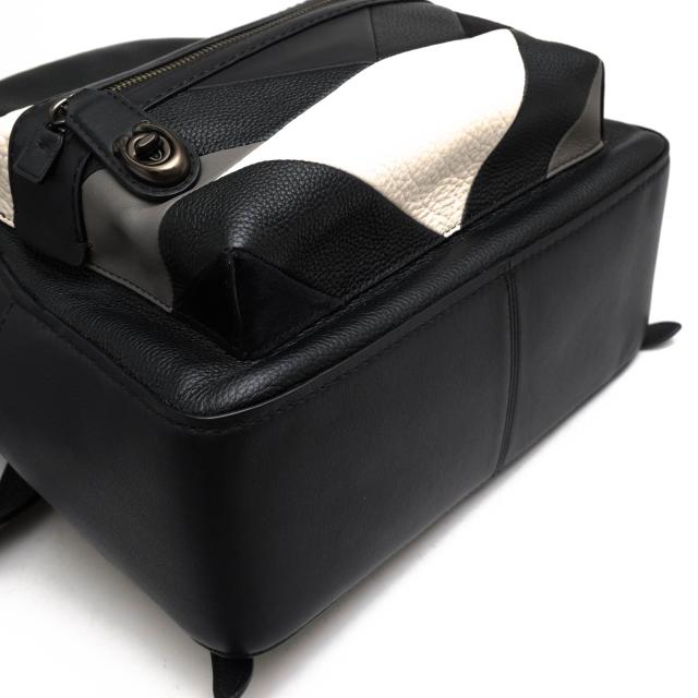 ○コーチ COACH ペブルドレザー 牛革 リュック 38674 Campus Backpack With Patchwork パッチワーク シボ革 シュリンクレザー レデ 中古の通販は