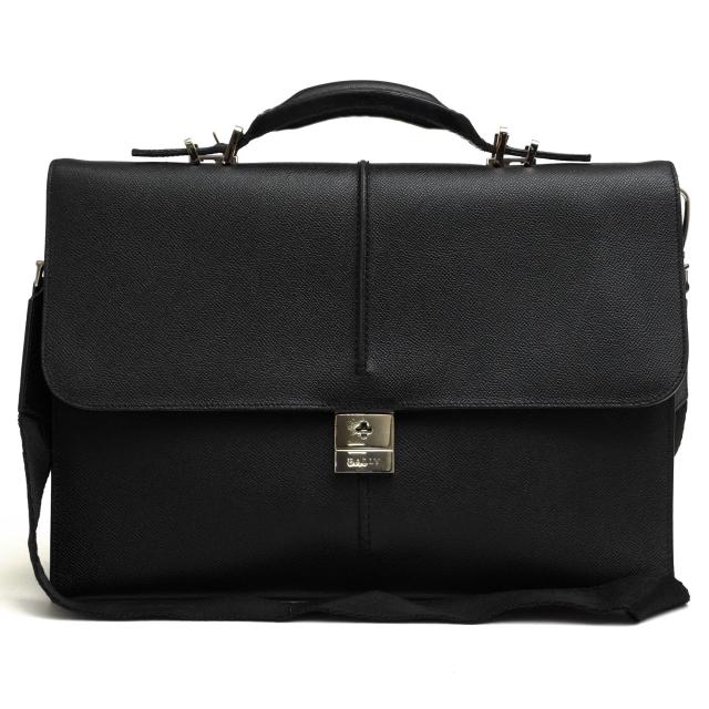 ○バリー BALLY 牛革 カーフ ビジネスバッグ Hoffy グレイン型押し 2WAY ショルダーバッグ メンズ 【中古】 中古