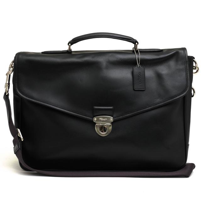 ○コーチ COACH リファインドカーフレザー 牛革 ビジネスバッグ F72070 Perry Flap Brief In Refined Calf Leather ペリー フラッ  中古の通販は