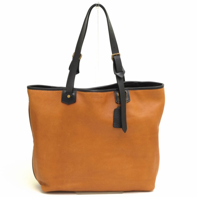 ○コーチ COACH 牛革 カーフ トートバッグ 71329 Bleeker Leather Small Hold All ブリーカー スモール ホールドオール 肩掛け ワ  中古の通販は