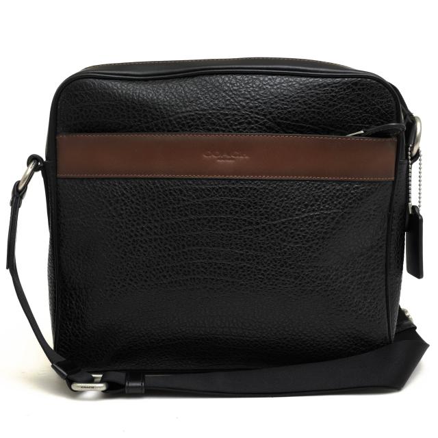 ○コーチ COACH ペブルドレザー 牛革 ショルダーバッグ F67327 Camera Bag カメラバッグ シボ革 シュリンクレザー メンズ 【中古】 中古