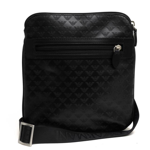 ○アルマーニ EMPORIO ARMANI 牛革 カーフ ショルダーバッグ YC043 Y4M167 PIATTINA VITELLO STAMPA ALL OV イーグルロゴ メンズ   中古