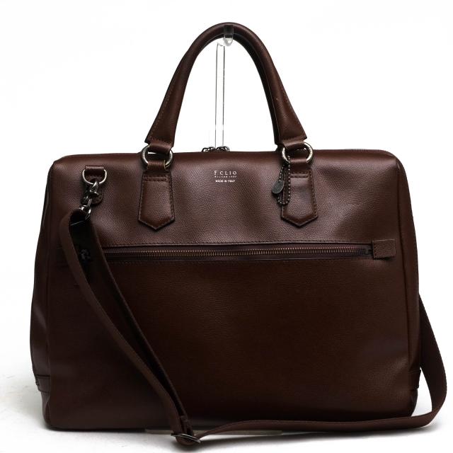 ○エフクリオ F.CLIO ソフトエンボスレザー パルメラート 牛革 ビジネスバッグ 9712106 CALANDO Brief カランド 2WAY ショルダーバ 中古