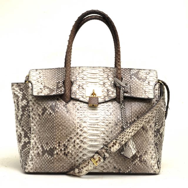 ○アレンヌ HALEINE ダイヤモンドパイソン 本革 ハンドバッグ 06001447r 2WAY ショルダーバッグ レディース 【中古】 中古