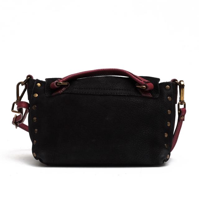 ○ザネラート ZANELLATO ヌバック ハンドバッグ POSTINA BABY ポスティーナ ベイビー フラップ式 2WAY ショルダーバッグ シボ革 シ 中古_1