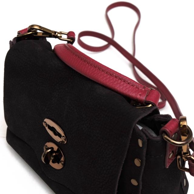 ○ザネラート ZANELLATO ヌバック ハンドバッグ POSTINA BABY ポスティーナ ベイビー フラップ式 2WAY ショルダーバッグ シボ革 シ 中古_4