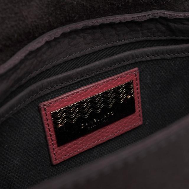 ○ザネラート ZANELLATO ヌバック ハンドバッグ POSTINA BABY ポスティーナ ベイビー フラップ式 2WAY ショルダーバッグ シボ革 シ 中古_7