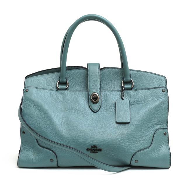 ○コーチ COACH ペブルドレザー 牛革 ハンドバッグ 37575 Mercer Satchel 30 マーサー サッチェル 30 2WAY ショルダーバッグ シボ  中古