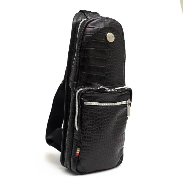 未使用品 OROBIANKO オロビアンコ ジャコミオ ボディバッグ ナイロン キャンバス ネイビー シルバー金具 メンズ 中古 管理HS15133 60687〇未使用 Orobianco オロビアンコ ジャコミオ ボディバッグ