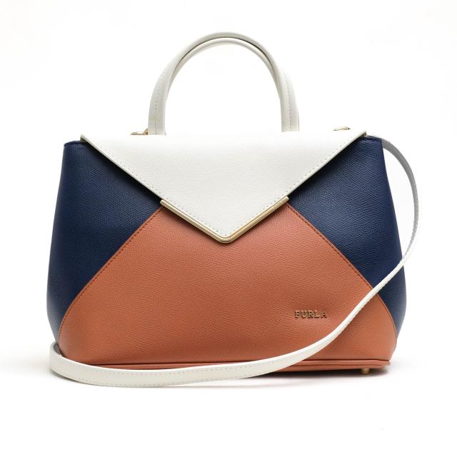 ○フルラ FURLA 牛革 ハンドバッグ Kelis Tote ケリス エンベロープ 2WAY ショルダーバッグ レディース 【中古】 中古