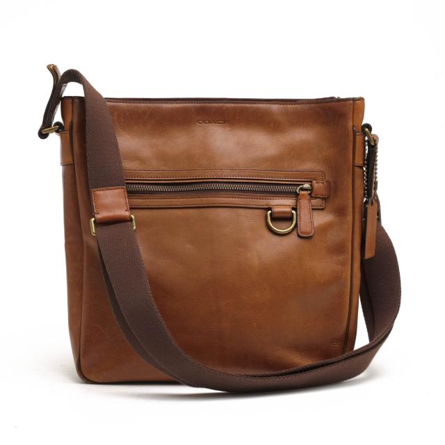 ○コーチ COACH ソフトポートレザー 牛革 ショルダーバッグ 70488 Bleecker Leather Field Bag ブリーカー フィールド バッグ 定番 中古