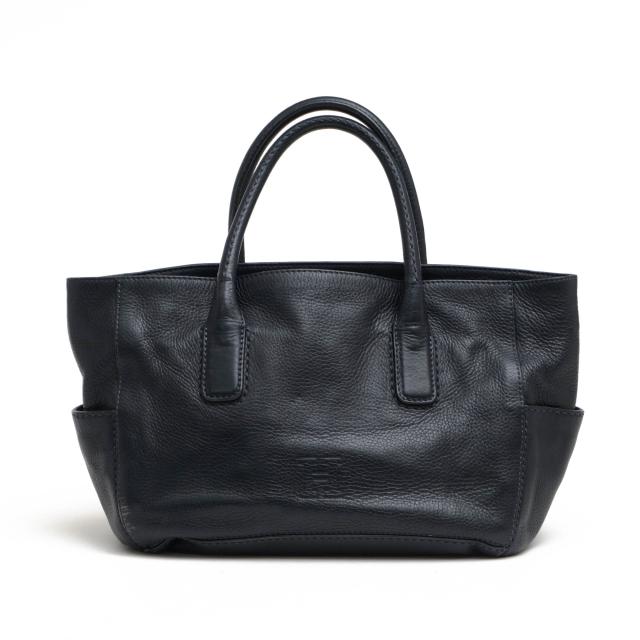 ○ヒロフ HIROFU 牛革 ハンドバッグ DUO M デュオ シボ革 シュリンク 