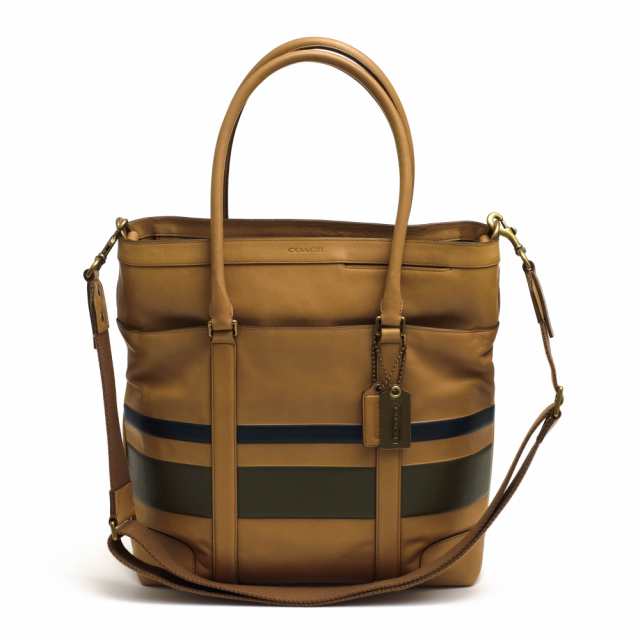 ○コーチ COACH 牛革 トートバッグ 70856 Bleecker Debossed Painted Stripe Tote ブリーカー デボスド ストライプ トート ストラ 中古