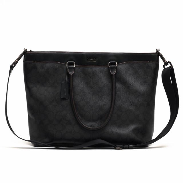 ○コーチ COACH PVCコーテッドキャンバス 牛革 トートバッグ F23211 PERRY BUSINESS TOTE ペリー シグネチャー柄 2WAY ショルダー 中古