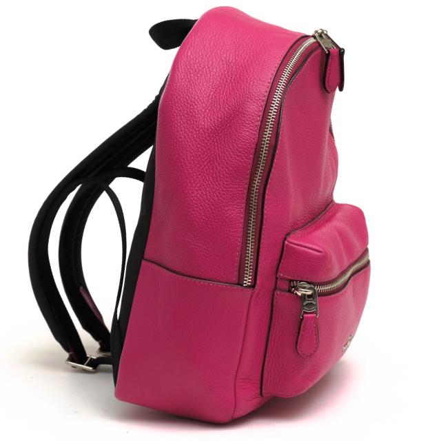 ○コーチ COACH ペブルドレザー 牛革 リュック F30550 Medium Charlie Backpack ミディアム チャーリー バックパック シボ革 シュ  中古_2