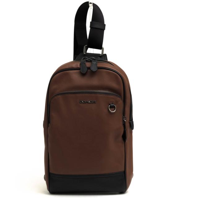 ○コーチ COACH スムースカーフ 牛革 ショルダーバッグ 89934 Graham Pack ボディバッグ メンズ 【中古】 中古