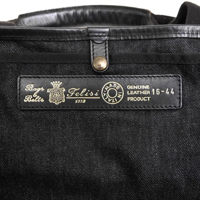 ○フェリージ Felisi 藍 INDIGO 一部牛革 トートバッグ 16/44/DW+A インディゴ染め ユニセックス 男女兼用 デニム レディース 【中 中古