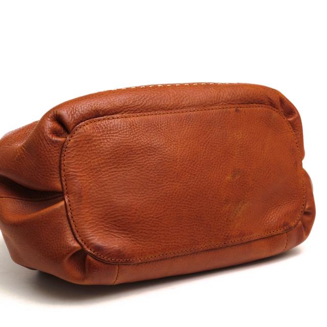 ○ゲンテン genten ベジタブルタンニン鞣し牛革 ハンドバッグ 36941 Soffice ソフィッチェ 手さげバッグ シボ革 シュリンクレザー  中古_5