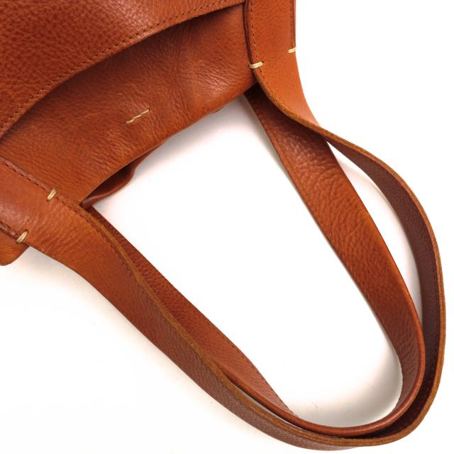 ○ゲンテン genten ベジタブルタンニン鞣し牛革 ハンドバッグ 36941 Soffice ソフィッチェ 手さげバッグ シボ革 シュリンクレザー  中古_6