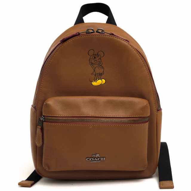 ○コーチ COACH Disneyn Mickey ディズニー グラブ カーフ 牛革 リュック F59837 Mini Charlie Leather Backpack チャーリー バッ 中古