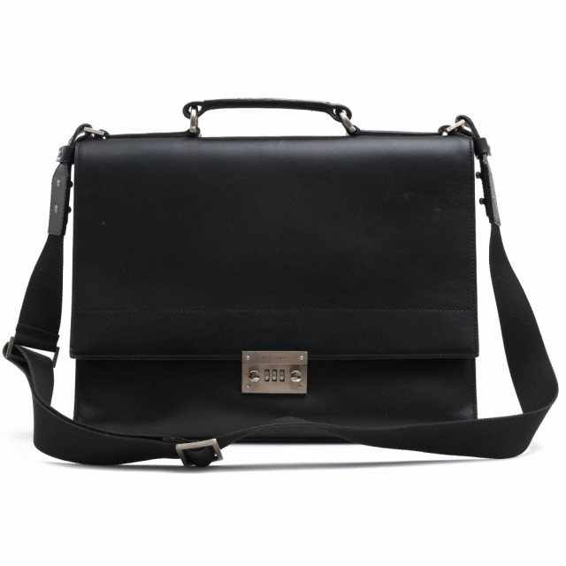 ○フェラガモ Salvatore Ferragamo 牛革 カーフ ビジネスバッグ EO-24 4542 フラップ式 2WAY ショルダーバッグ メンズ 【中古】 中古の通販は 21,854円