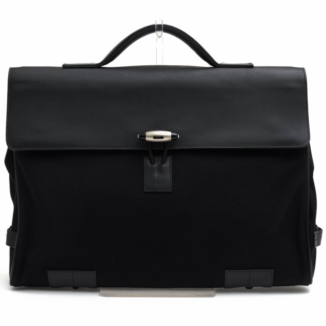 ○モンブラン MONTBLANC 一部牛革 ビジネスバッグ Nightflight Double Gusset Briefcase ナイトフライト ダブルガゼット ブリーフ 中古