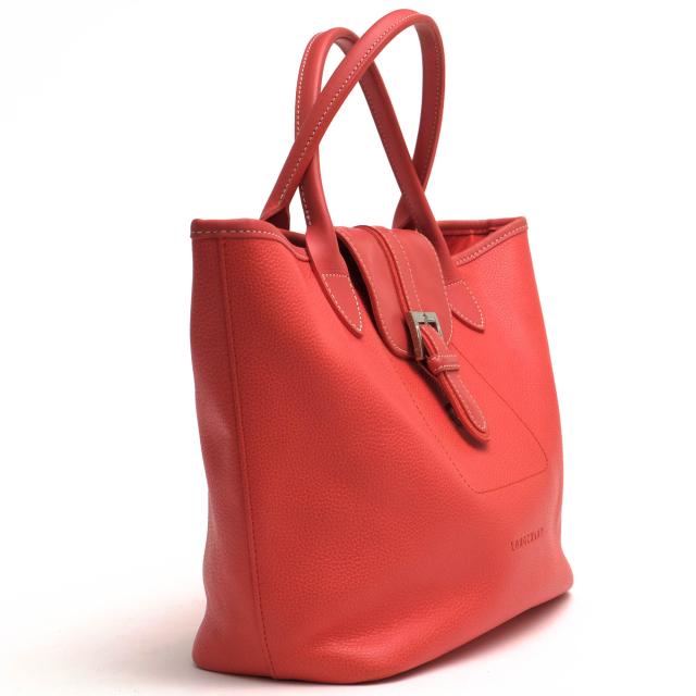 ○ロンシャン Longchamp ペブルドレザー 牛革 トートバッグ シボ革 シュリンクレザー 定番 レディース 【中古】 中古_2