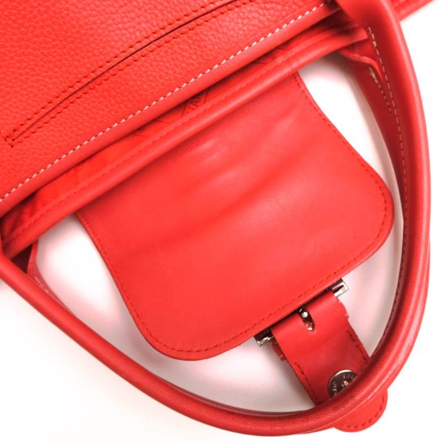 ○ロンシャン Longchamp ペブルドレザー 牛革 トートバッグ シボ革