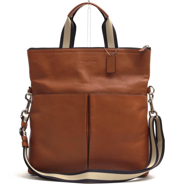 ○コーチ COACH 牛革 トートバッグ F71722 FOLDOVER TOTE IN SMOOTH LEATHER サリバン スムースレザーフォルドオーバー A4サイズ収 中古