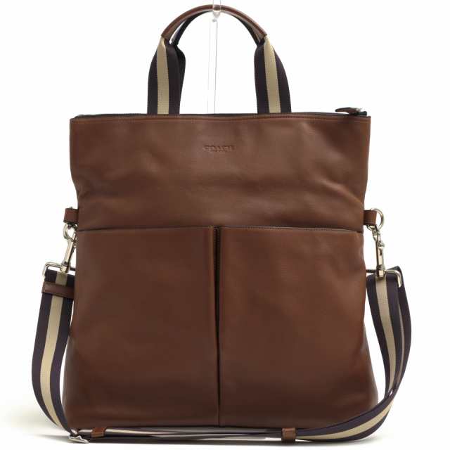 ○コーチ COACH スムースレザー 牛革 トートバッグ F54759 CHARLES FOLDOVER TOTE IN SMOOTH LEATHER チャールズ フォールドオーバ 中古