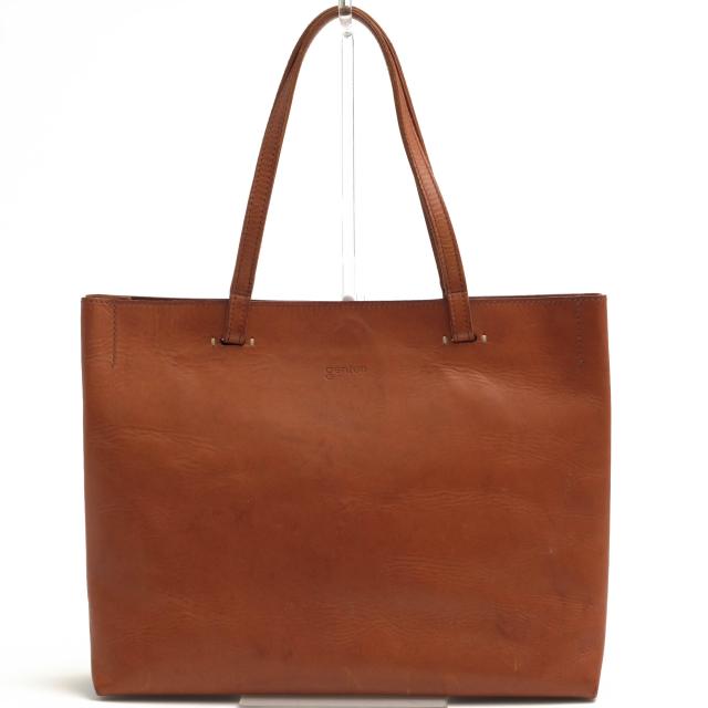 ○ゲンテン genten BADALASSI CARLO社ミネルバリスシオ 牛革 トートバッグ 40383 AMANO アマーノ スクエアトート 肩掛け ワンショ  中古