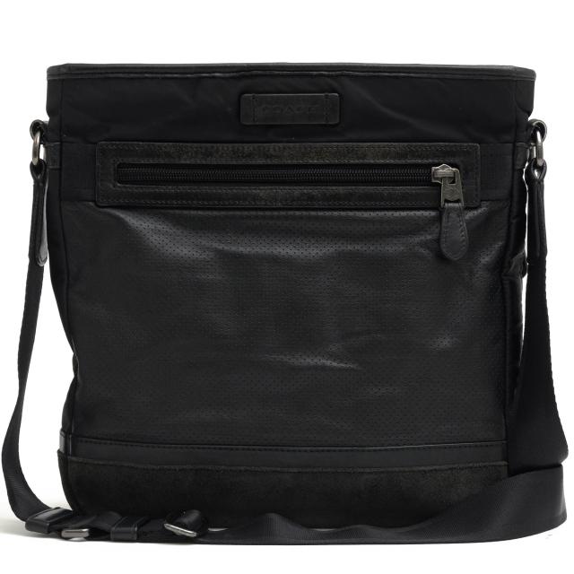 ○コーチ COACH パンチングレザー 牛革 ショルダーバッグ F71533 Varick Tech Crossbody IN Leather クロスボディ メンズ 【中古】 中古