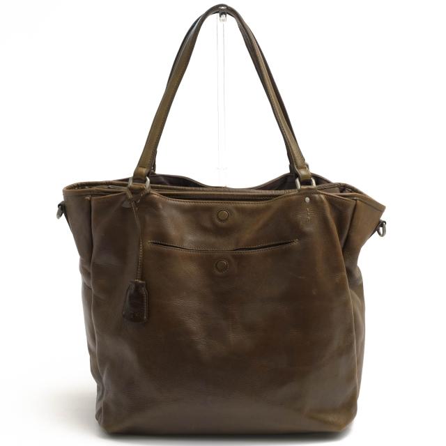 アニアリ トートバッグ レザー ビジネスバッグ ブラウン A4可 大