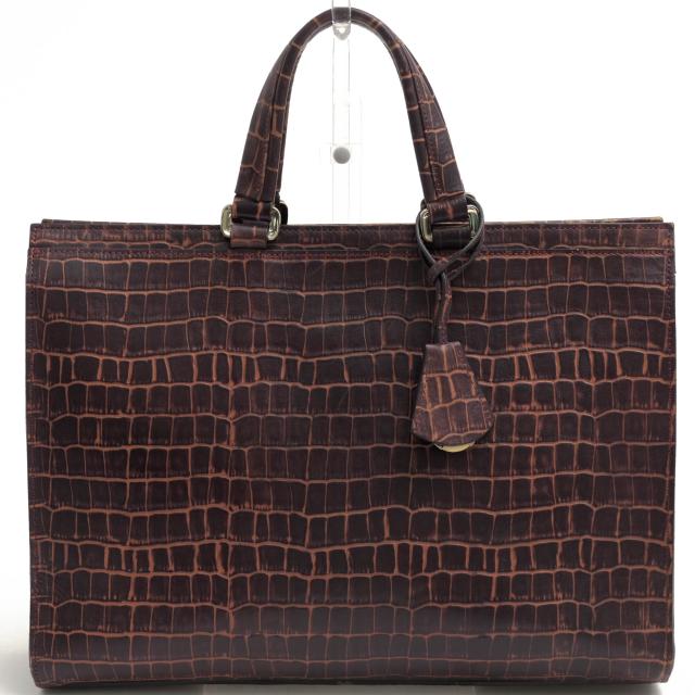 ○アニアリ aniary 牛革 ビジネスバッグ 27-01000 Tint Embossing Leather Brief case クロコ型押し 迷彩・カモフラージュ柄 メン  中古 ○アニアリ aniary 牛革 ビジネスバッグ 27-01000 Tint Embossing