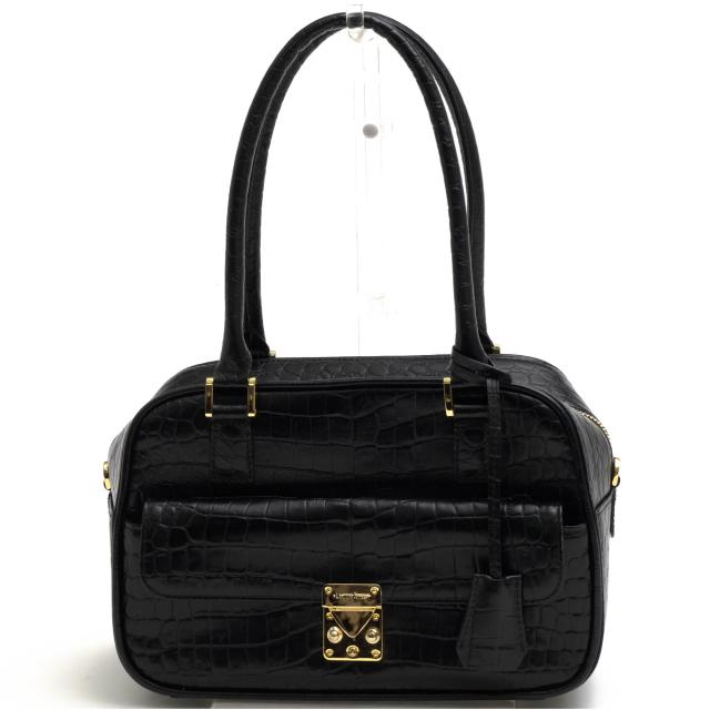 ○クリスタルレプティルズ Crystal Reptiles LUISバルボアダル 牛革 ハンドバッグ 17S66A クロコ型押し 肩掛け ワンショルダーバッ 中古の通販は 16,044円