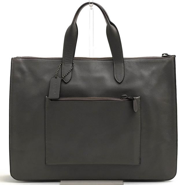 ○コーチ COACH ペブルドレザー 牛革 ビジネスバッグ 32249 Metropolitan soft brief メトロポリタン ソフト ブリーフ シボ革 シュ 中古