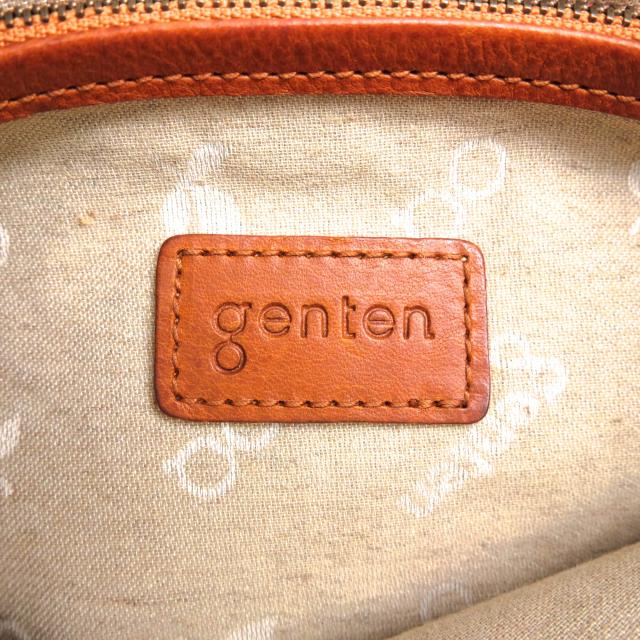 ○ゲンテン genten バダラッシ・カルロ社バケッタレザー 牛革 ショルダーバッグ 40336 TOSCA トスカ ベジタブルタンニン鞣し シボ  中古 ○ゲンテン genten バダラッシ・カルロ社バケッタレザー 牛革