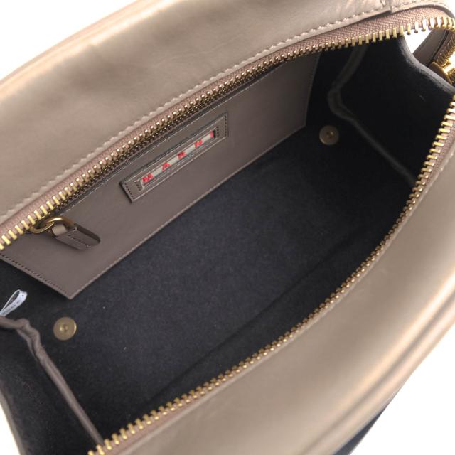 ○マルニ MARNI 牛革 ハンドバッグ サッチェルバッグ ミニボストン