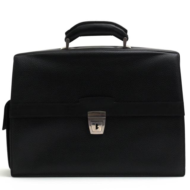 ○テストーニ testoni カリブーレザー 北米産トナカイ革 ビジネスバッグ ダレスバッグ シボ革 シュリンクレザー リブ メンズ 【中  中古