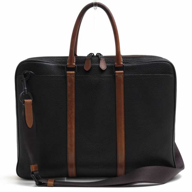 ○コーチ COACH ペブルドレザー 牛革 ビジネスバッグ 24777 Harness Metropolitan Slim Brief ハーネス メトロポリタン スリム ブ 中古