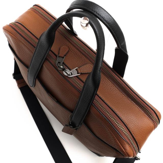 ○コーチ COACH ペブルドレザー 牛革 ビジネスバッグ F27617 Hamilton Day Brief ハミルトン デイ ブリーフ A4サイズ収納可 2WAY 中古_4