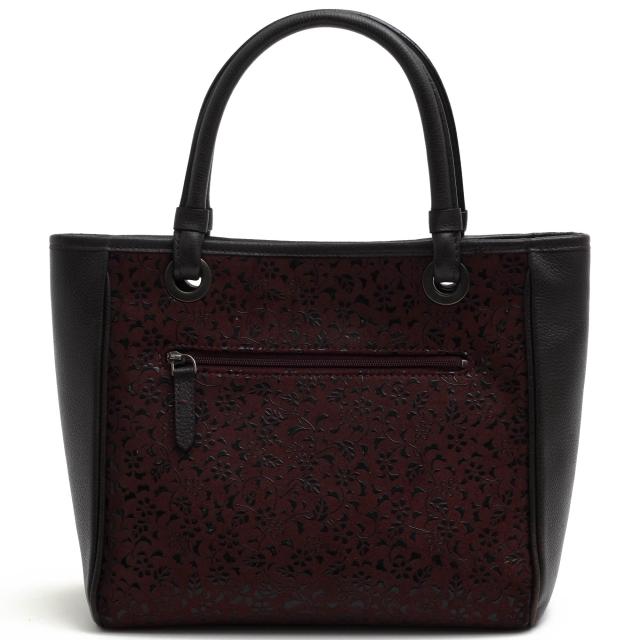 ○印傳屋 印伝 INDEN-YA 鹿革 ディアスキン トートバッグ No.6317 17手提 漆塗り フォーマルバッグ 冠婚葬祭 レディース 【中古】 中古